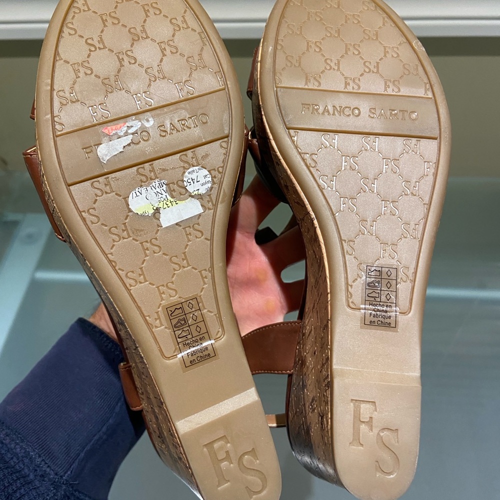 Franco Sarto Women's Tan Strappy Sandals - Picture 3 of 3